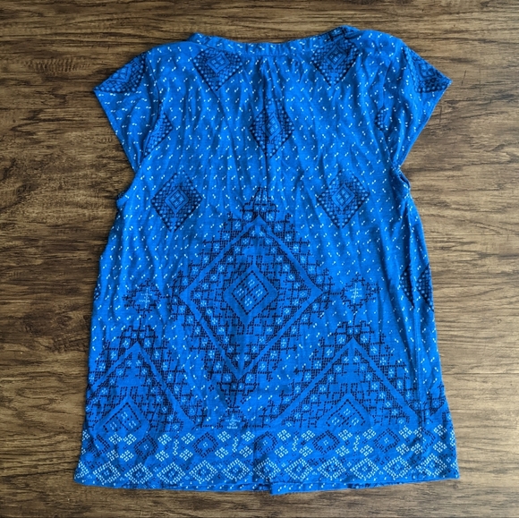 Lucky Brand Blue Boho Top - Picture 7 of 7